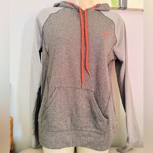 Adidas Women Pull Over Hoodie Dark Gray & Light Gray Sleeves Size S